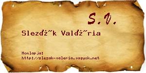 Slezák Valéria névjegykártya